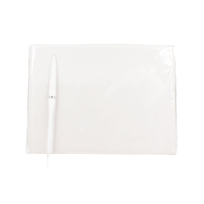 WHITE GUESTBOOK WITH PEN deventorycy