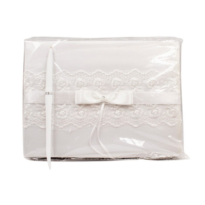 WHITE GUESTBOOK WITH PEN deventorycy