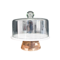 WHITE MARBLE BOARD W/GLASS DOME 28X27.5CM Deventor