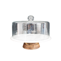 WHITE MARBLE BOARD W/GLASS DOME 33X28CM Deventor