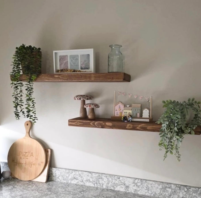 Wooden Chunky Floating Shelf with Floating Brackets