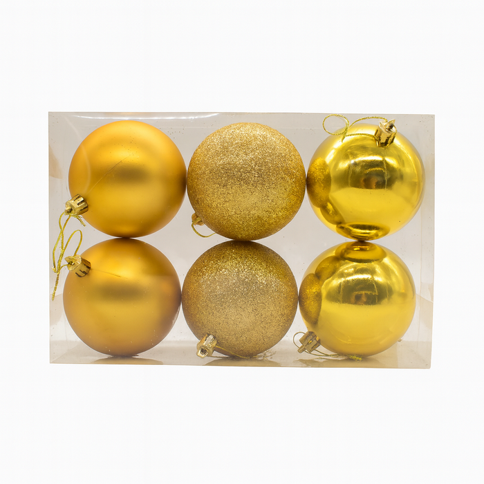 X-MAS BALL GOLD 10CM 6PCS Deventor