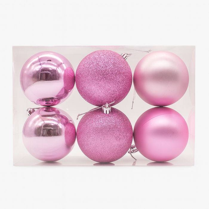 X-MAS BALL PINK 10CM 6PCS Deventor
