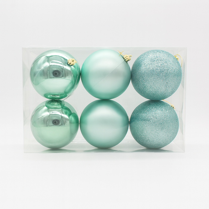 X-MAS BALL TURQUOISE 10CM 6PCS Deventor