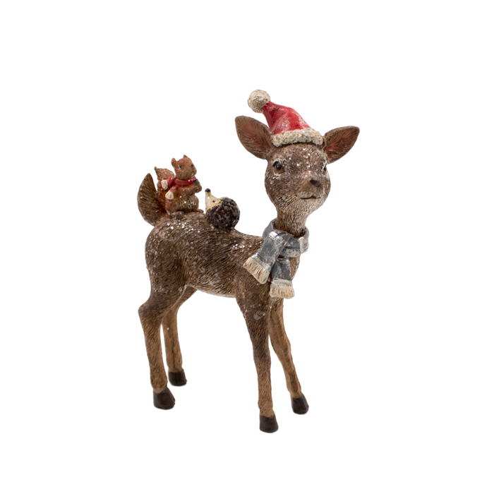 X-MAS STANDING DEER  11X5X16CM Deventor